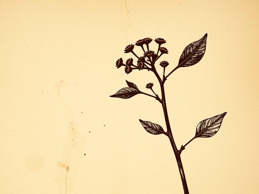 Fina ilustración botánica estilo grabado